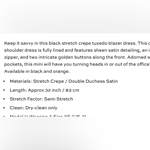 Black and Gold One Shoulder Blazer Dress - Picture 9 of 10